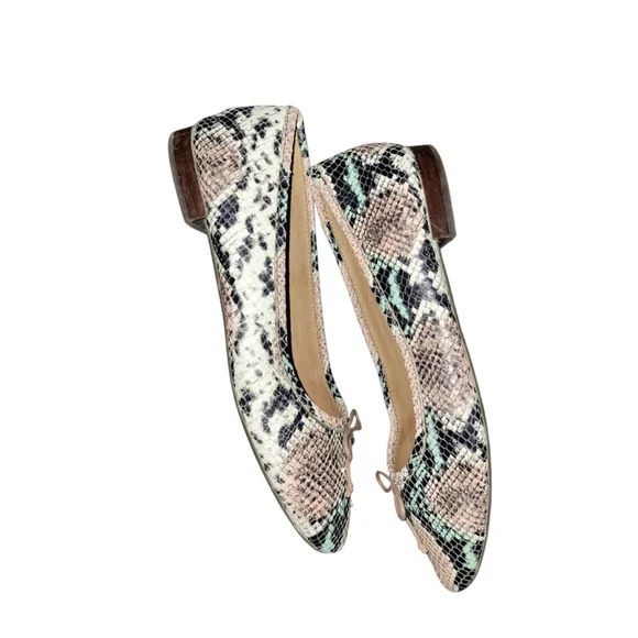 MADEWELL The Adelle Ballet Flat in Snake Embossed Leather muted shell multi 9 - Picture 5 of 10